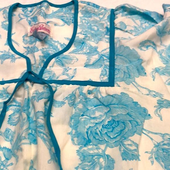 Vintage Evelyn Pearson blue floral print dressing nightgown size medium - Picture 11 of 11
